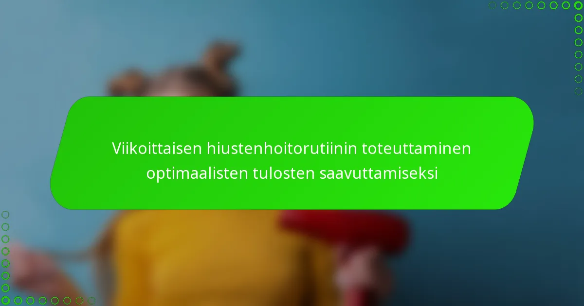 Viikoittaisen hiustenhoitorutiinin toteuttaminen optimaalisten tulosten saavuttamiseksi