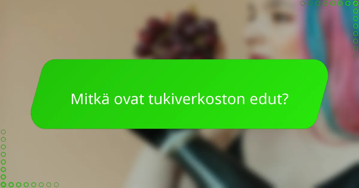 Mitkä ovat tukiverkoston edut?